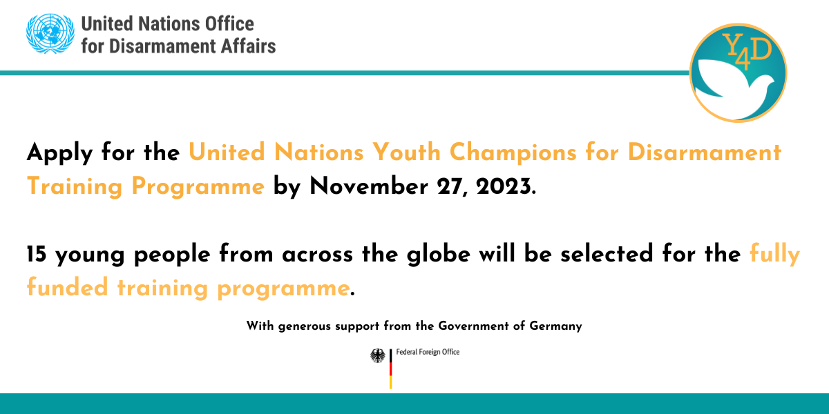 United Nations Youth Champions for Disarmament Training Programme (2nd edition)