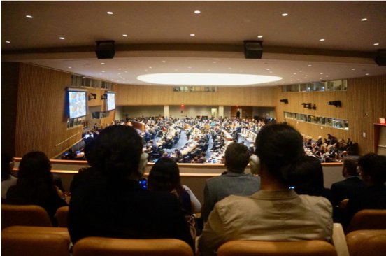 Youth observing the First Committee meeting on 11 Oct 2019.