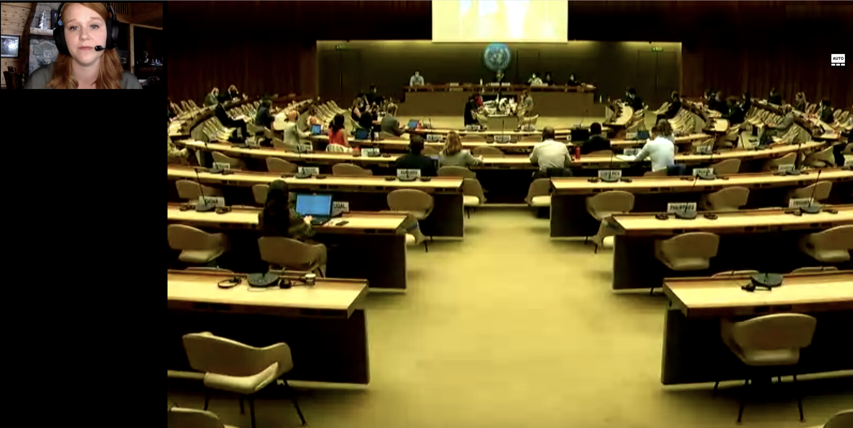 UN Youth Champion for Disarmament Kirsten Mosey, originally from Canada, moderated the panel of UN Youth Champions, providing introductory and concluding remarks to the formal plenary of the Conference on Disarmament.