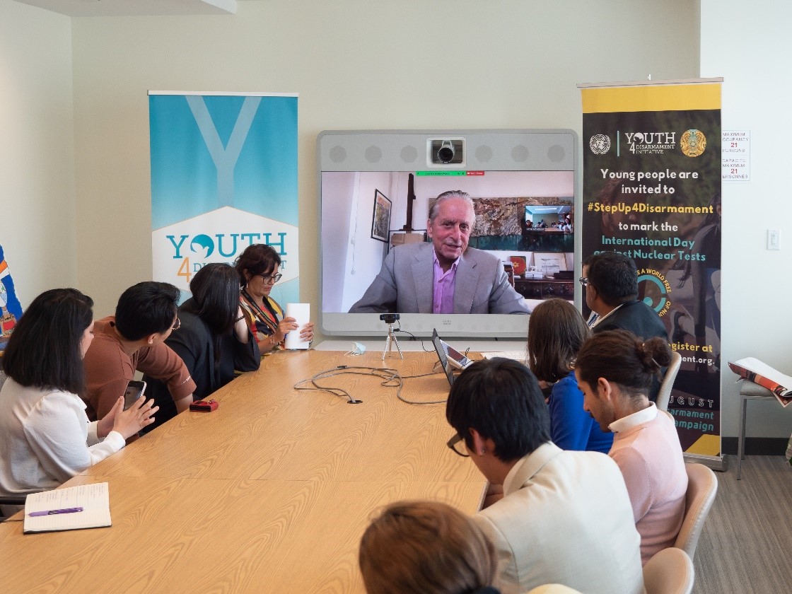 Mr. Michael Douglas, UN Messenger of Peace, commended the young participants for their passion and motivation to step up for the cause of disarmament in a video message.