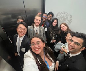 UN Youth Champions for Disarmament on their way to their meetings.