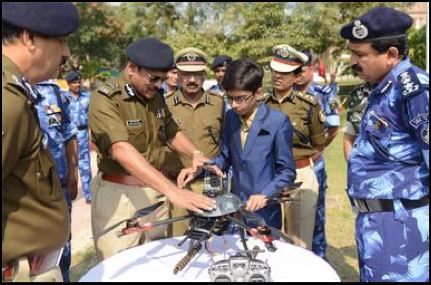 Demonstrating my fifth prototype in 2017 to the Director-General and cadets of India’s Central Reserve Police Force (CRPF).
