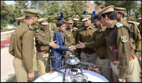 Demonstrating my fifth prototype in 2017 to the Director-General and cadets of India’s Central Reserve Police Force (CRPF).