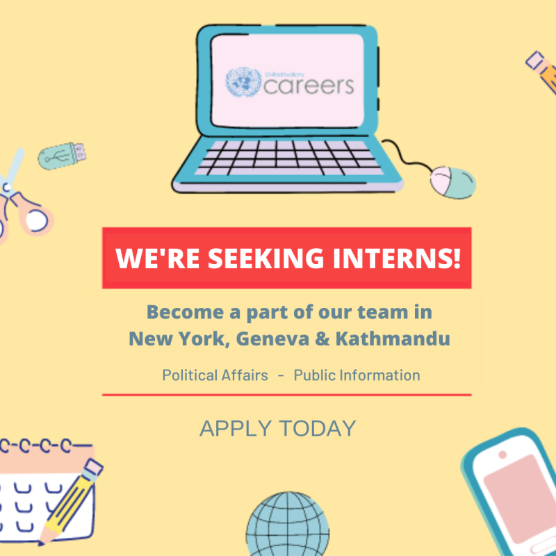 Graphic for the Internship Opportunities at UNODA