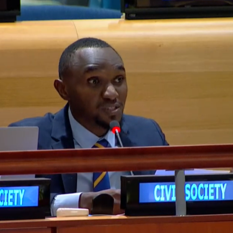 Patrick Karekezi, UN Youth Champion for Disarmament, at the high-level plenary meeting to commemorate and promote the International Day for the Total Elimination of Nuclear Weapons