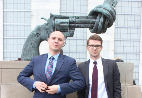 UNODA interns Yury Medvedev and Vladislav Chernavskikh. UNODA Interns