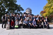Participants of the 2022 Hiroshima-ICAN Academy in front of the Genbaku Dome.