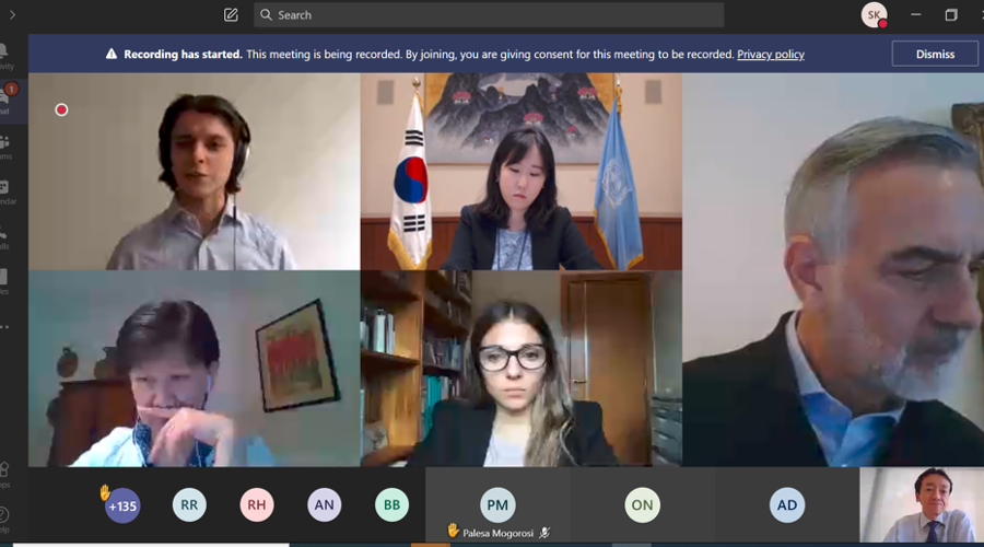 Screenshot of virtual meeting participants