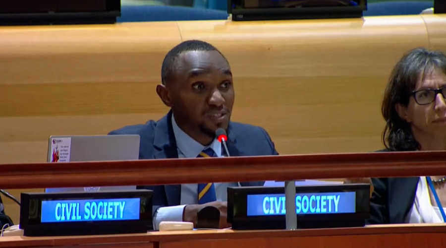 Patrick Karekezi, UN Youth Champion for Disarmament, at the high-level plenary meeting to commemorate and promote the International Day for the Total Elimination of Nuclear Weapons